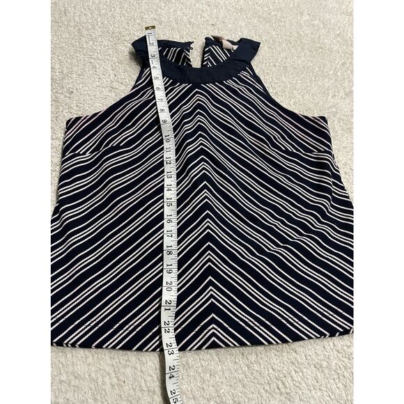 Anthropologie Dolan Women's Size M Halter Neck Sleeveless Top Blue White Striped - Picture 4 of 10